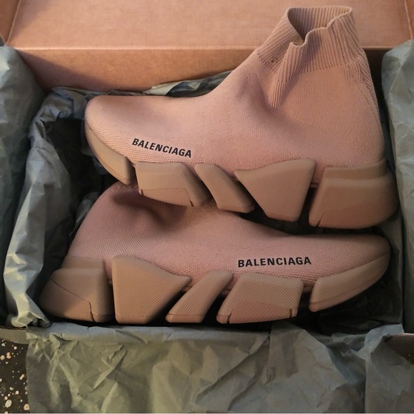 Balenciaga Speed Light 2 Sneakers Beige 3D Knit - Picture 5 of 9